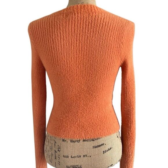 EUC! Mango MNG Orange Fuzzy Cozy Long Sleeve Sweater -Size M (also fits XS/S) - Picture 8 of 11